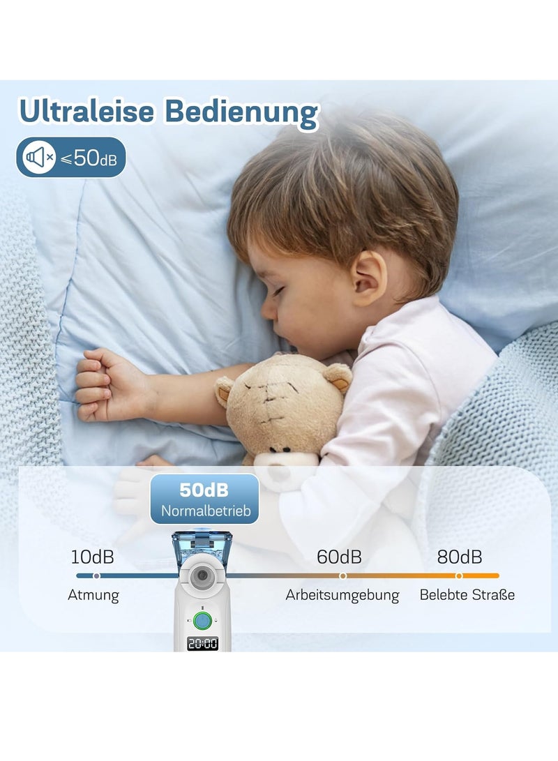 LOVNOV Portable Nebulizer - Ultrasonic Mesh Nebulizer Cool Mist Steam Inhaler for Moisture, USB-C Operated Mini Nebulizer Machine for Home Office Travel Use - Image 5